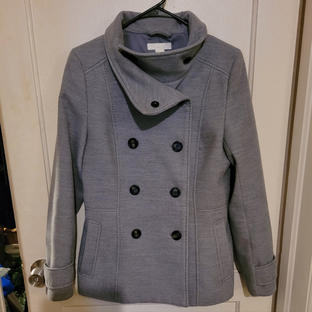 Classy Like New Gray Peacoat-Size
